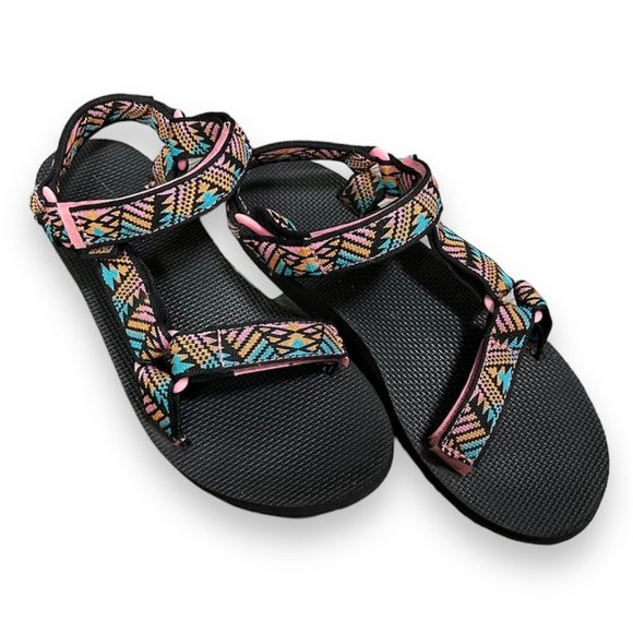 Teva Original Universal Hiking Sandals Aztec Black Multi Women’s Size 9 - Picture 1 of 10